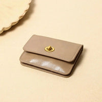 Thumbnail for Women's PU Leather Short Wallets Ultra - thin Card Holder Coin Bag Lock Coin Purse Card Holder - InspiredGrabs.com