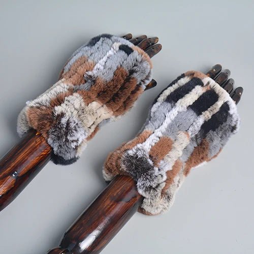 Women’s Real Rex Rabbit Fur Winter Set – Hat, Scarf & Mittens (3 - Piece) - InspiredGrabs.com