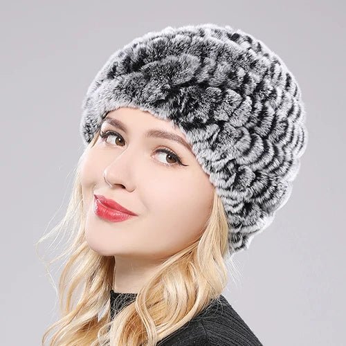Women’s Real Rex Rabbit Fur Winter Set – Hat, Scarf & Mittens (3 - Piece) - InspiredGrabs.com