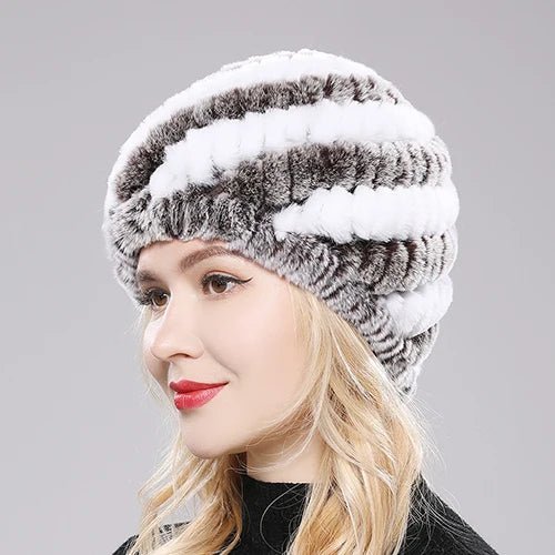 Women’s Real Rex Rabbit Fur Winter Set – Hat, Scarf & Mittens (3 - Piece) - InspiredGrabs.com