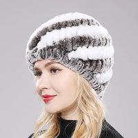 Thumbnail for Women’s Real Rex Rabbit Fur Winter Set – Hat, Scarf & Mittens (3 - Piece) - InspiredGrabs.com