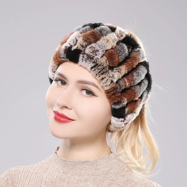 Women’s Real Rex Rabbit Fur Winter Set – Hat, Scarf & Mittens (3 - Piece) - InspiredGrabs.com