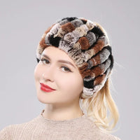 Thumbnail for Women’s Real Rex Rabbit Fur Winter Set – Hat, Scarf & Mittens (3 - Piece) - InspiredGrabs.com