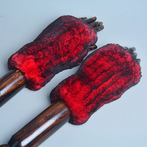 Women’s Real Rex Rabbit Fur Winter Set – Hat, Scarf & Mittens (3 - Piece) - InspiredGrabs.com