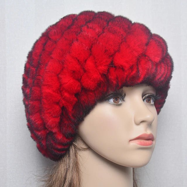 Women’s Real Rex Rabbit Fur Winter Set – Hat, Scarf & Mittens (3 - Piece) - InspiredGrabs.com