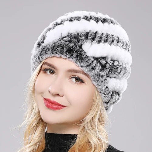 Women’s Real Rex Rabbit Fur Winter Set – Hat, Scarf & Mittens (3 - Piece) - InspiredGrabs.com