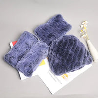 Thumbnail for Women’s Real Rex Rabbit Fur Winter Set – Hat, Scarf & Mittens (3 - Piece) - InspiredGrabs.com