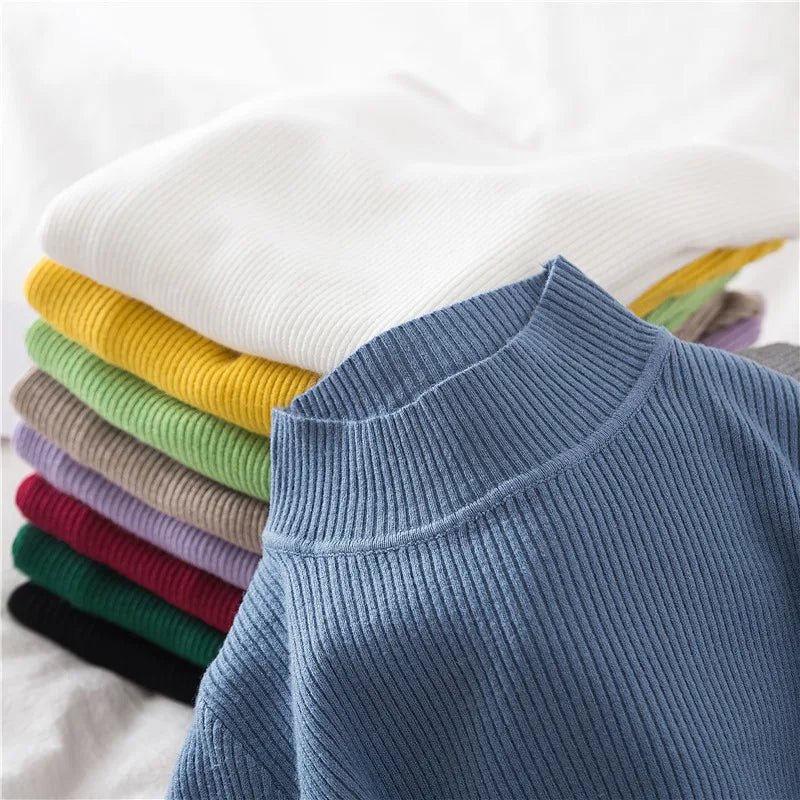 Women’s Turtleneck Knit Sweater – Soft Cashmere - Feel Pullover for Autumn & Winter - InspiredGrabs.com