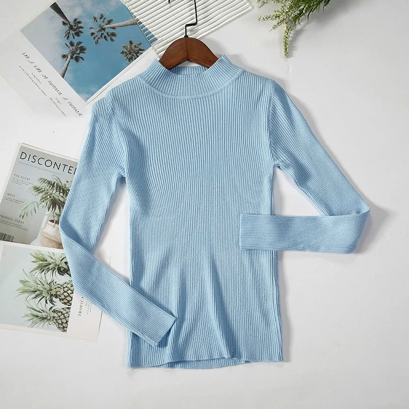 Women’s Turtleneck Knit Sweater – Soft Cashmere - Feel Pullover for Autumn & Winter - InspiredGrabs.com