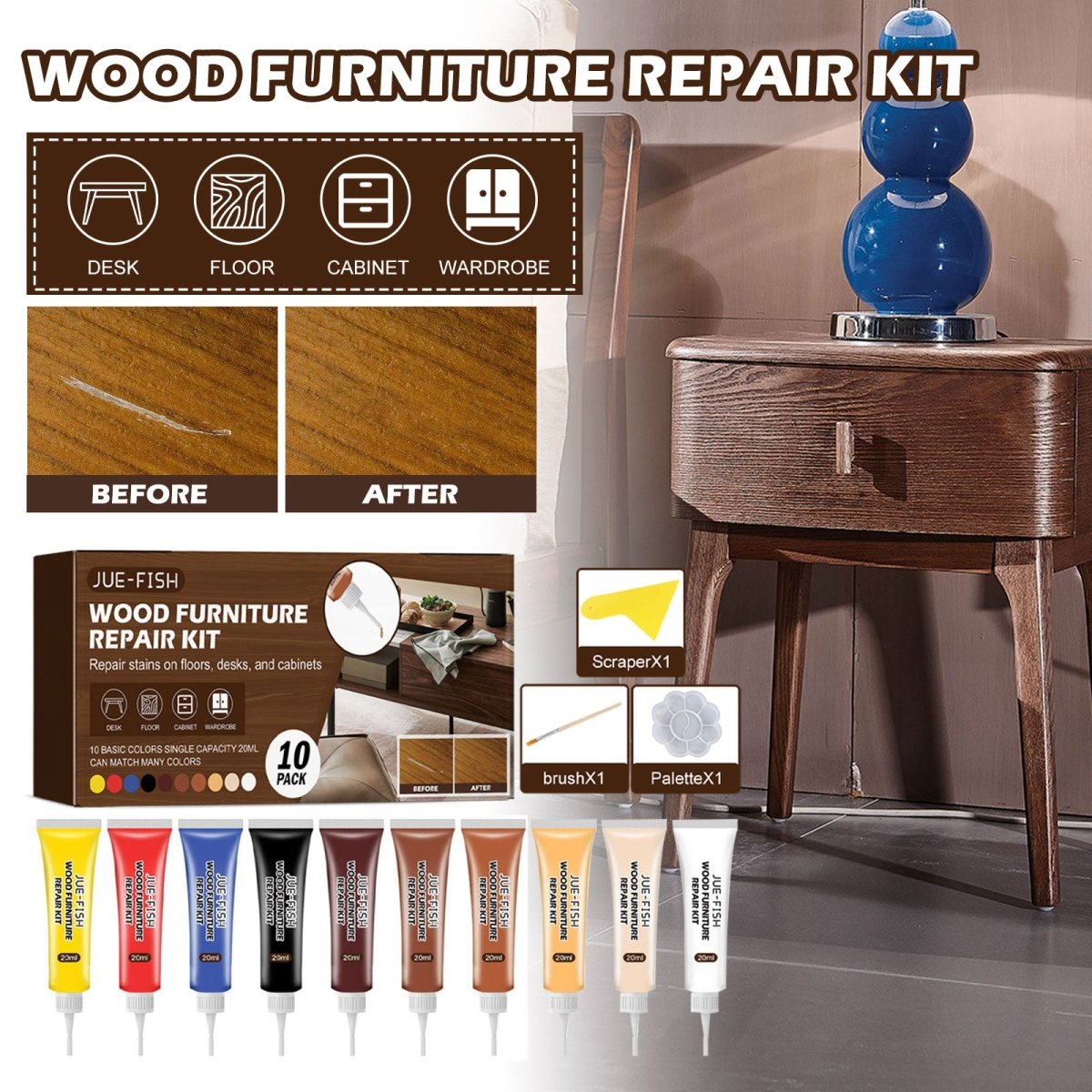 Wood Furniture Repair Kit - Restore & Refresh - InspiredGrabs.com