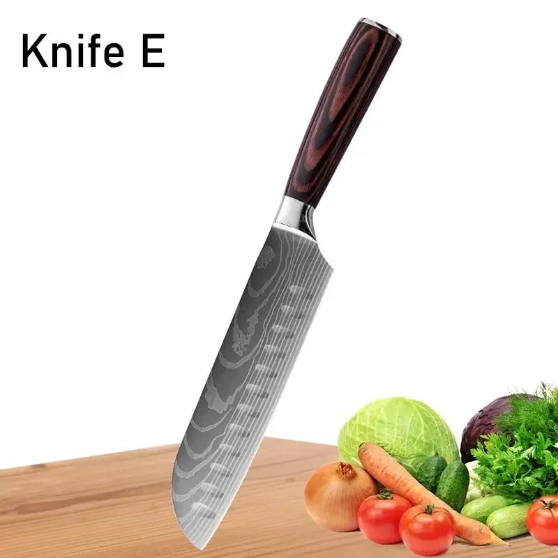 WXCOO Japanese Kitchen Knife Set – High Carbon Steel Knives with Sheath - InspiredGrabs.com