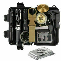 Thumbnail for 14-In-1 Outdoor Emergency Survival Kit Camping Hiking Tactical Gear Case Set Box - InspiredGrabs.com