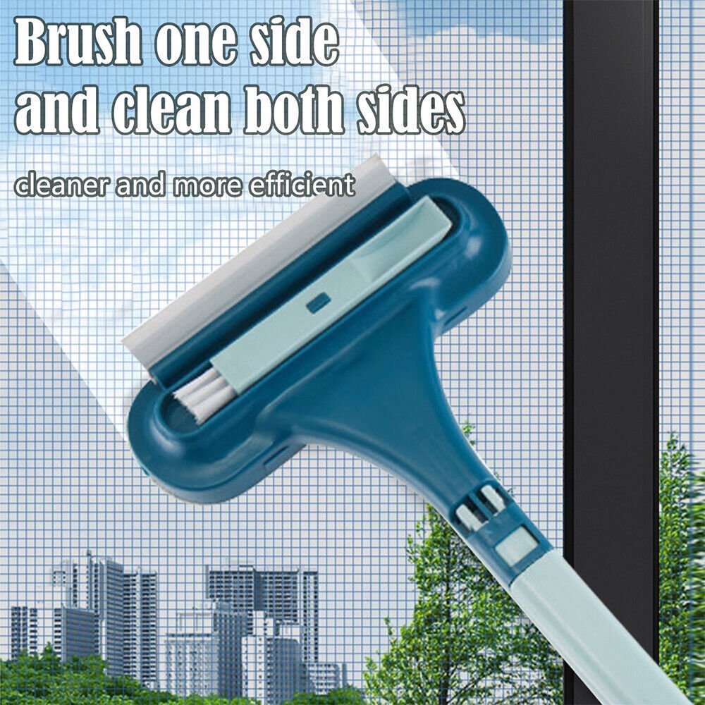 2-In-1 Glass Cleaning Brush Car Windshield Home Window Glass Universal Detachable Squeegee Wiper Portable Cleaner Brushes - InspiredGrabs.com