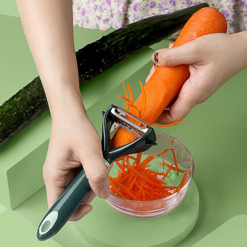 2-In-1 Vegetable Fruit Potato Peeler Upgrade Sharp Parer Slicer Julienne Cutter - InspiredGrabs.com