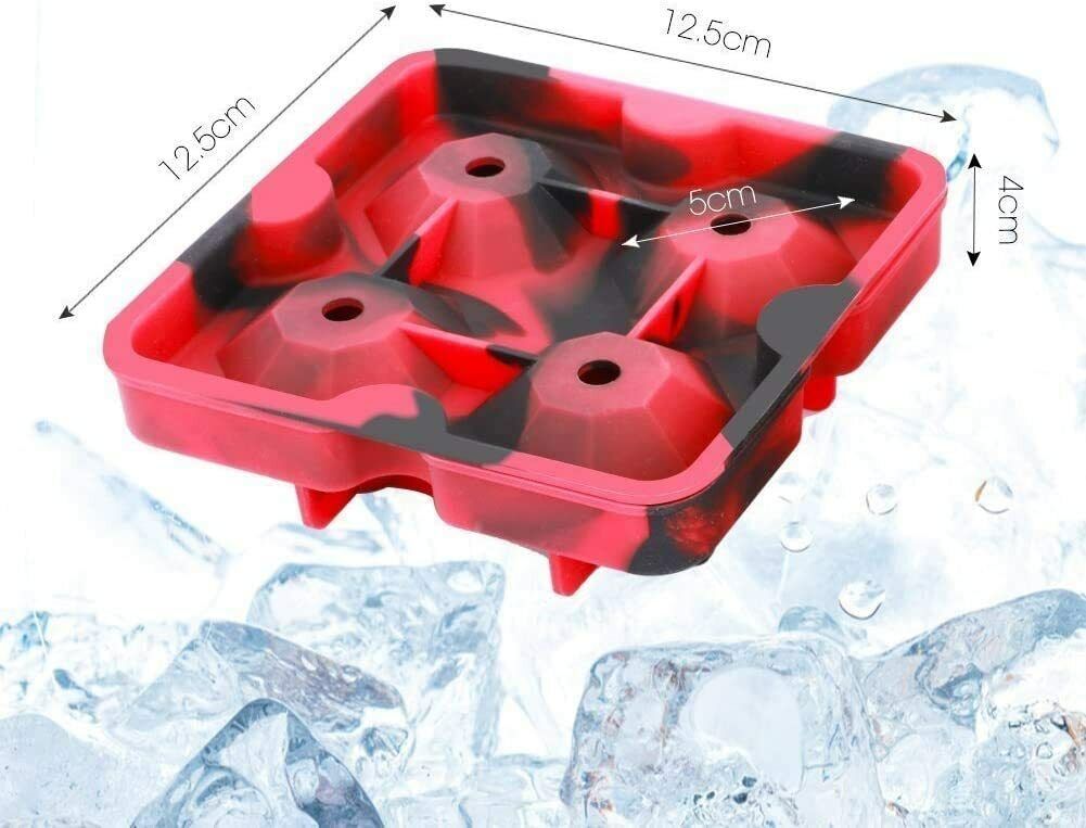 2-inch Round Ice Cube Ball Maker Tray Silicone Sphere Mold Whiskey Cocktails Funnel - InspiredGrabs.com