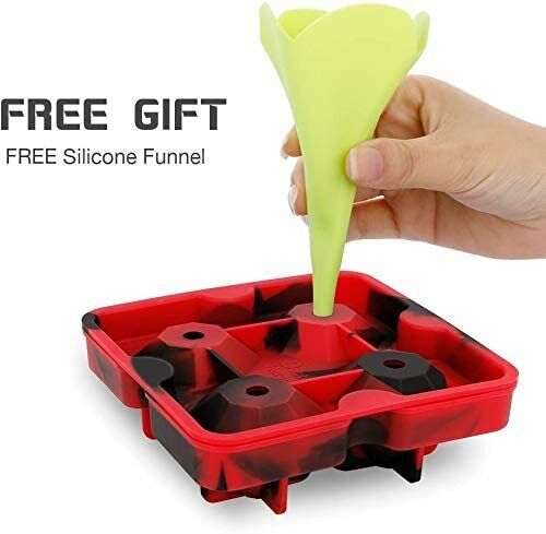 2-inch Round Ice Cube Ball Maker Tray Silicone Sphere Mold Whiskey Cocktails Funnel - InspiredGrabs.com