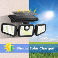 Thumbnail for 2-Pack 210 LED Solar Outdoor Lights 3-Head Solar Lights IP65 Waterproof Solar Motion Sensor Lights with Remote Control for Patio, Yard, Garden - InspiredGrabs.com