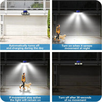 Thumbnail for 2-Pack Solar Lights Outdoor 128 LED 800LM Cordless LED Solar Motion Sensor Lights IP65 Waterproof Security LED Flood Light - InspiredGrabs.com