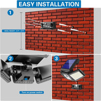 Thumbnail for 2-Pack Solar Lights Outdoor 128 LED 800LM Cordless LED Solar Motion Sensor Lights IP65 Waterproof Security LED Flood Light - InspiredGrabs.com