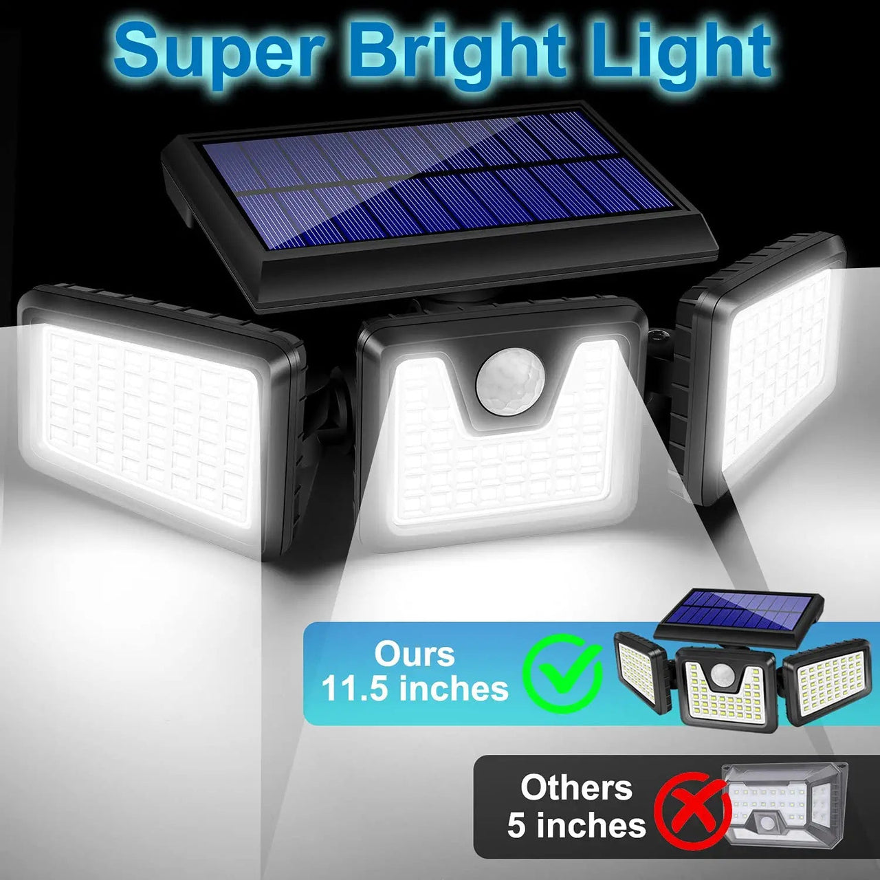 2-Pack Solar Lights Outdoor 128 LED 800LM Cordless LED Solar Motion Sensor Lights IP65 Waterproof Security LED Flood Light - InspiredGrabs.com