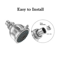 Thumbnail for 2-Spray Settings 2.92 In. Wall Mount Fixed Adjustable Shower Head In Chrome - InspiredGrabs.com