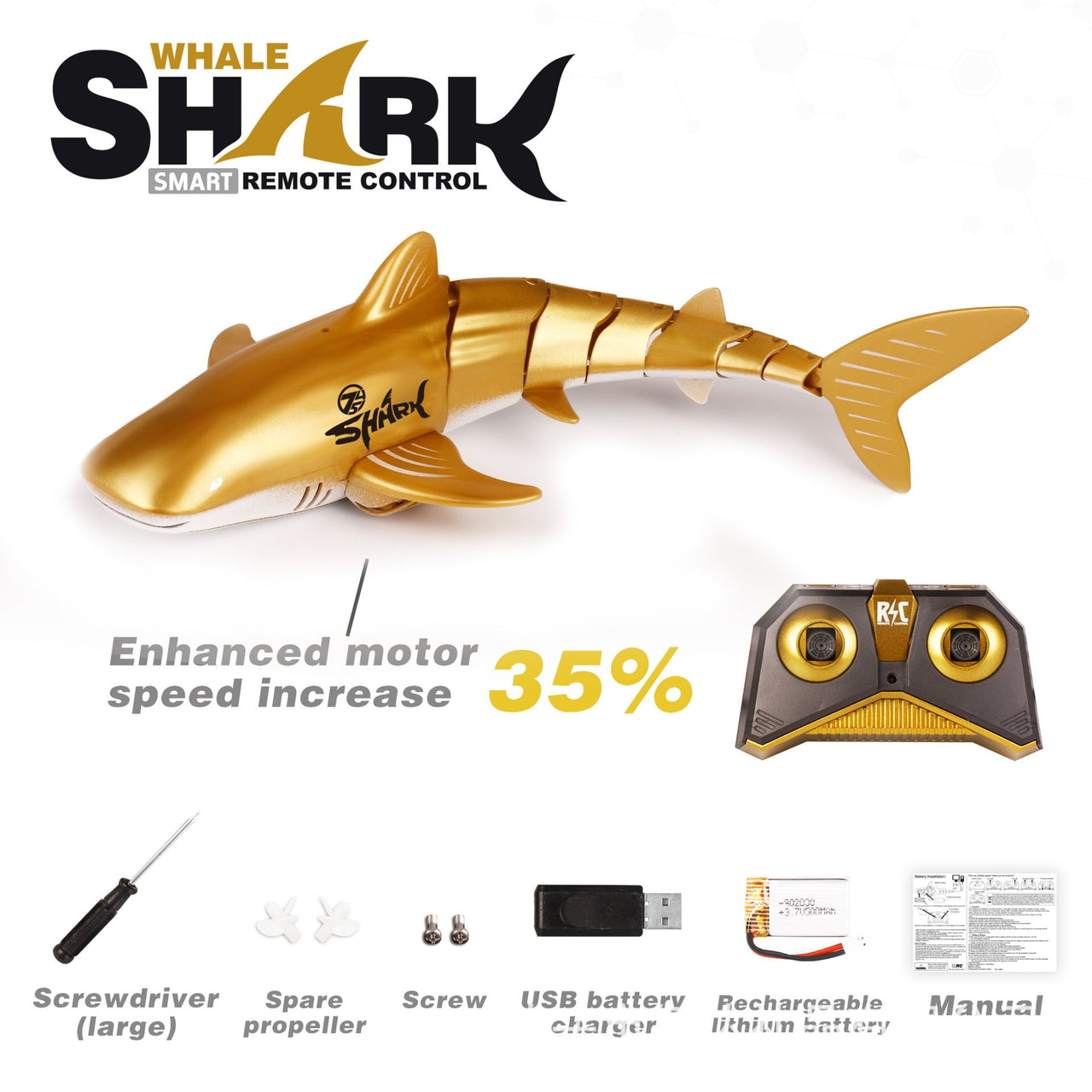 2.4G Remote Control Water Jet Shark Funny Water Spray Simulation Whale Animals Submarine Remote Control Fish - InspiredGrabs.com