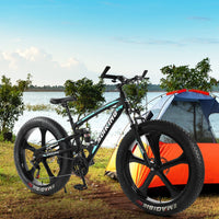 Thumbnail for 26-Inch 21-Speed High-Carbon Steel Frame, Beach And Snow Fat Tire Mountain Bike - InspiredGrabs.com