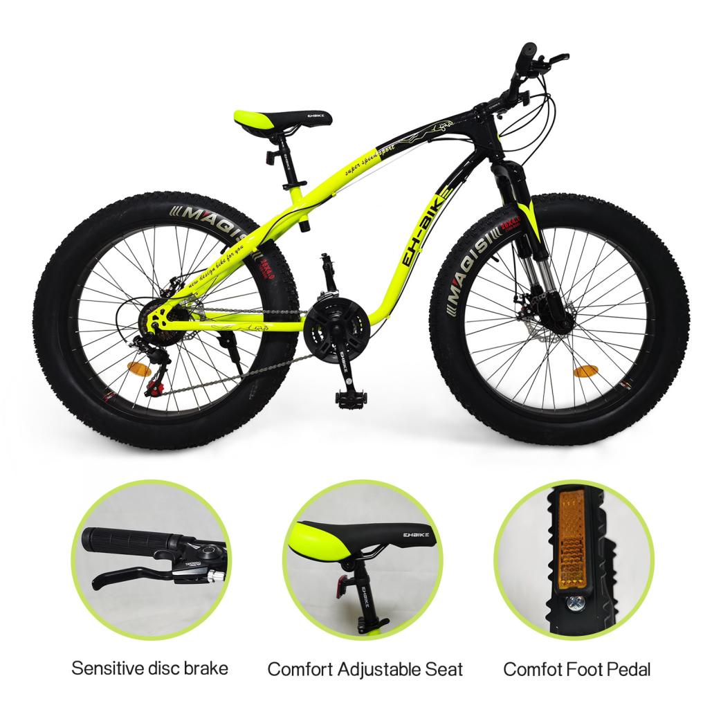 26-inch Fat Tire Off-Road Vehicle, 21-Speed Mountain Snow Bike - InspiredGrabs.com