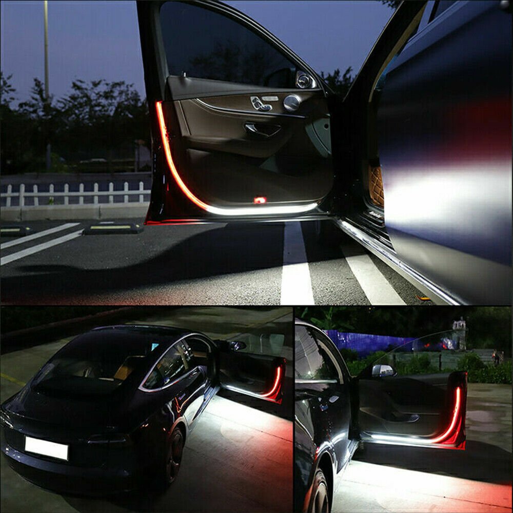 2Pcs Car Door Opening Warning LED Strip Light Flashing Anti-collision Universal - InspiredGrabs.com