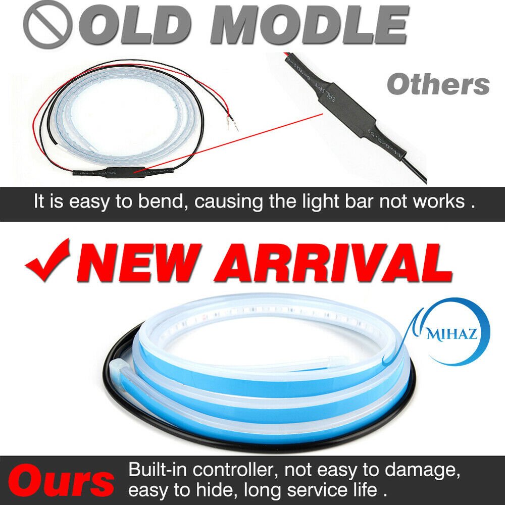 2Pcs Car Door Opening Warning LED Strip Light Flashing Anti-collision Universal - InspiredGrabs.com