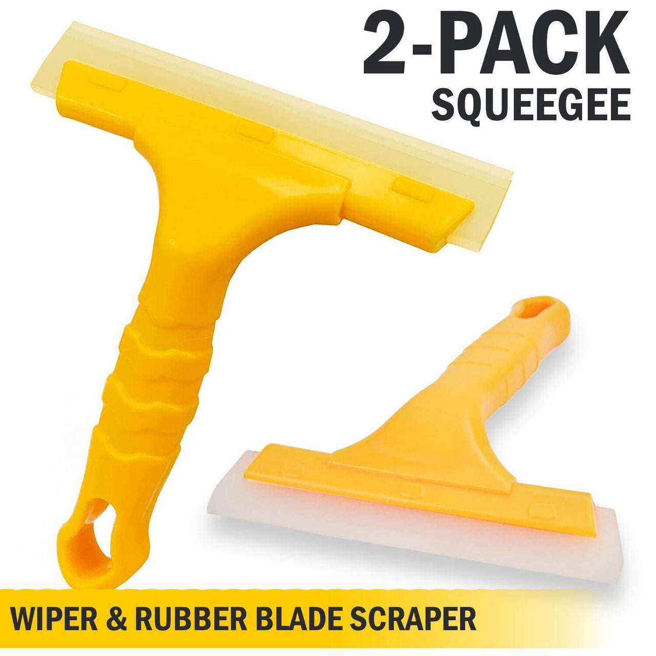 2X Window Squeegee Shower Cleaner Car Home Glass Wash Water Wiper Silicone Blade - InspiredGrabs.com