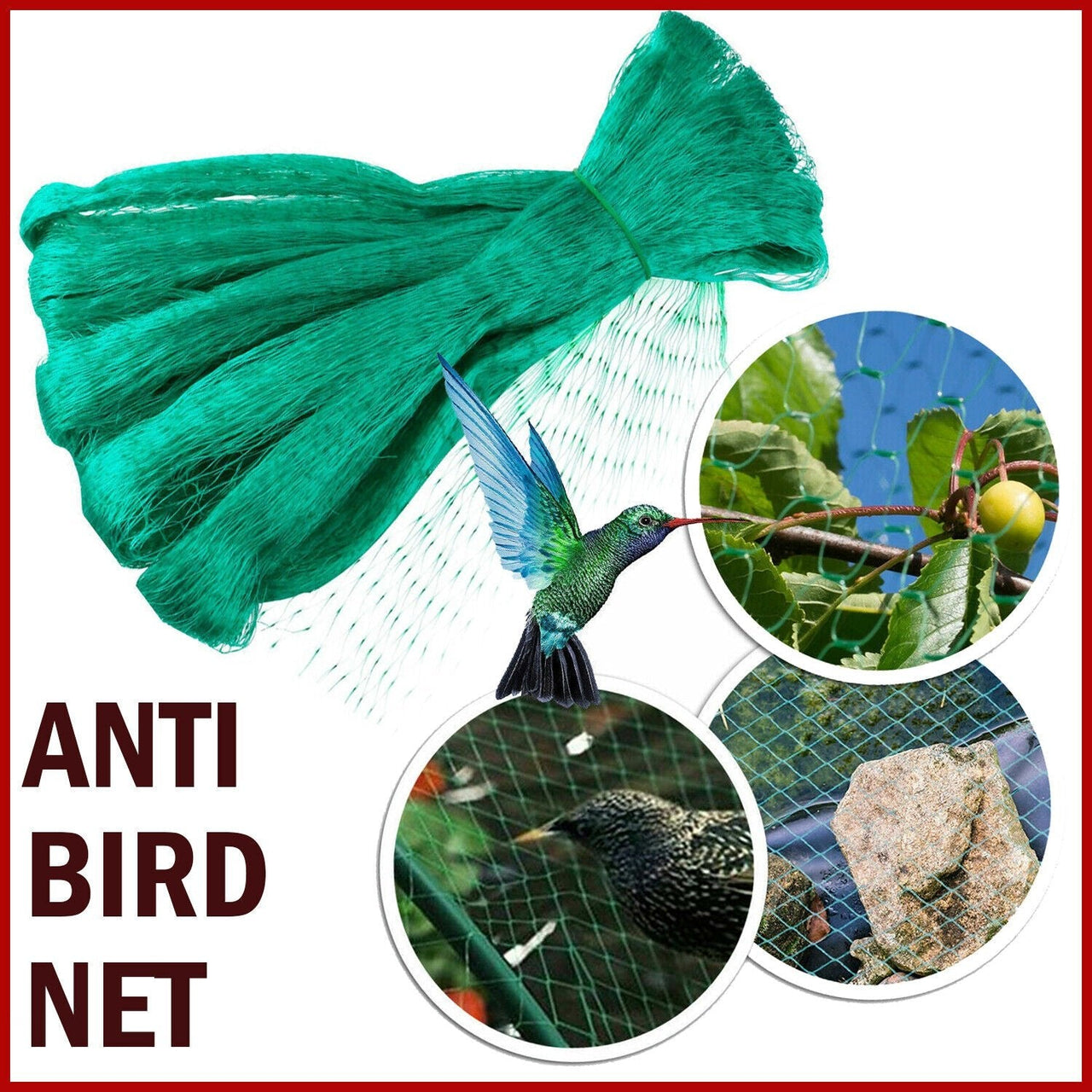 33-FT Anti-bird Netting Pond Net Protection Tree Crops Plants Fruits Garden Mesh - InspiredGrabs.com