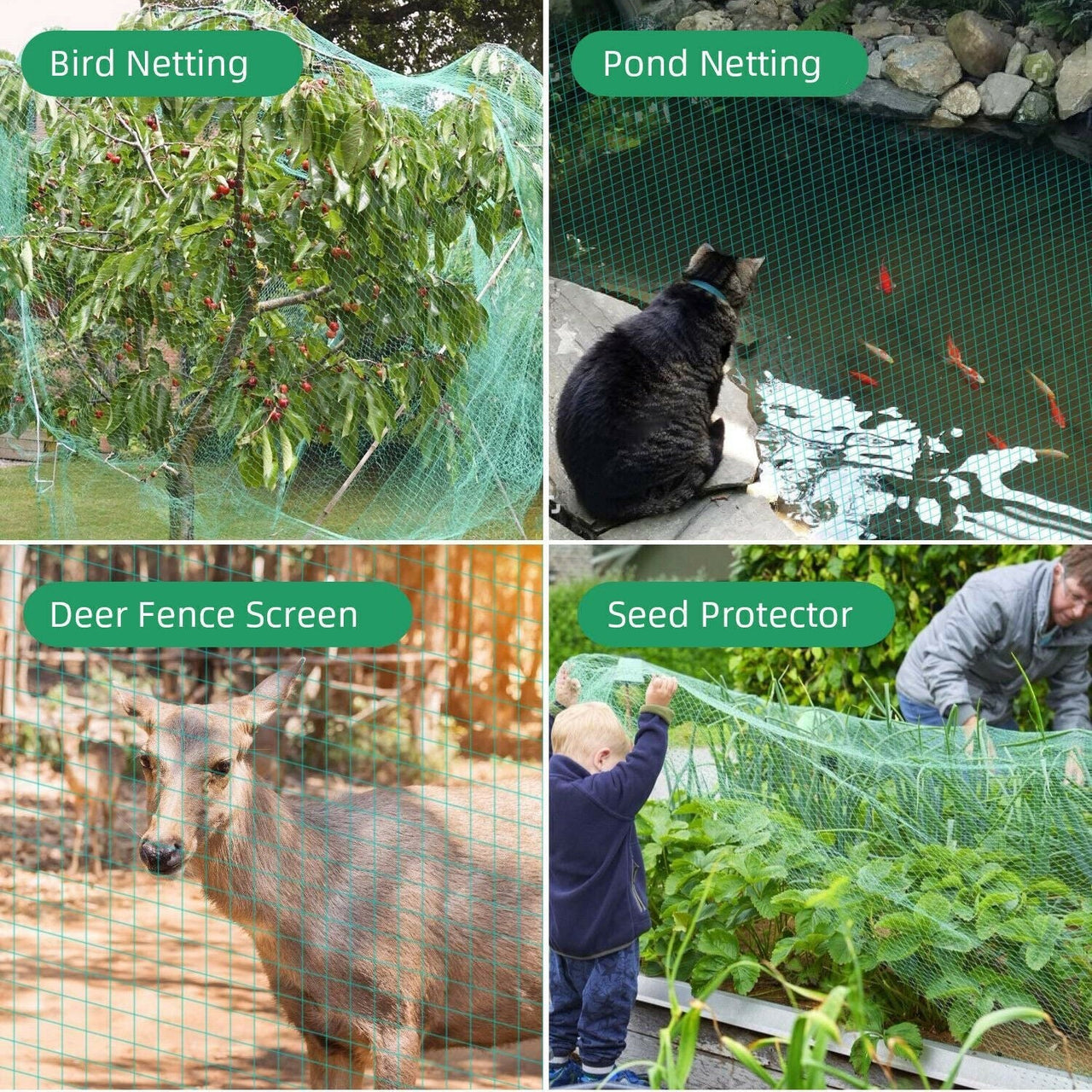 33-FT Anti-bird Netting Pond Net Protection Tree Crops Plants Fruits Garden Mesh - InspiredGrabs.com