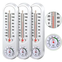 Thumbnail for 3PCS Wall Mount Thermometer Indoor Outdoor Garden Greenhouse Home Humidity Meter - InspiredGrabs.com