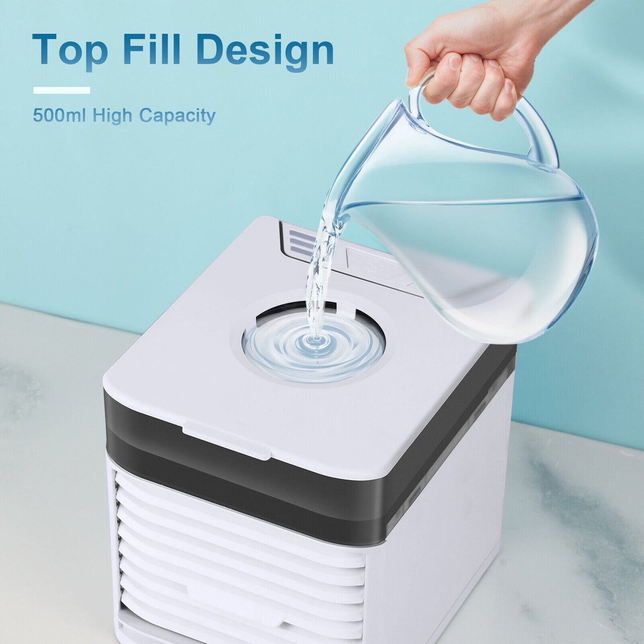 4-In-1 Personal Portable Cooler AC Air Conditioner Unit Air Fan Humidifier 4-In-1 Upgraded Portable Air Conditioner Cooling Fan 3-Speed Home Office Tent - InspiredGrabs.com