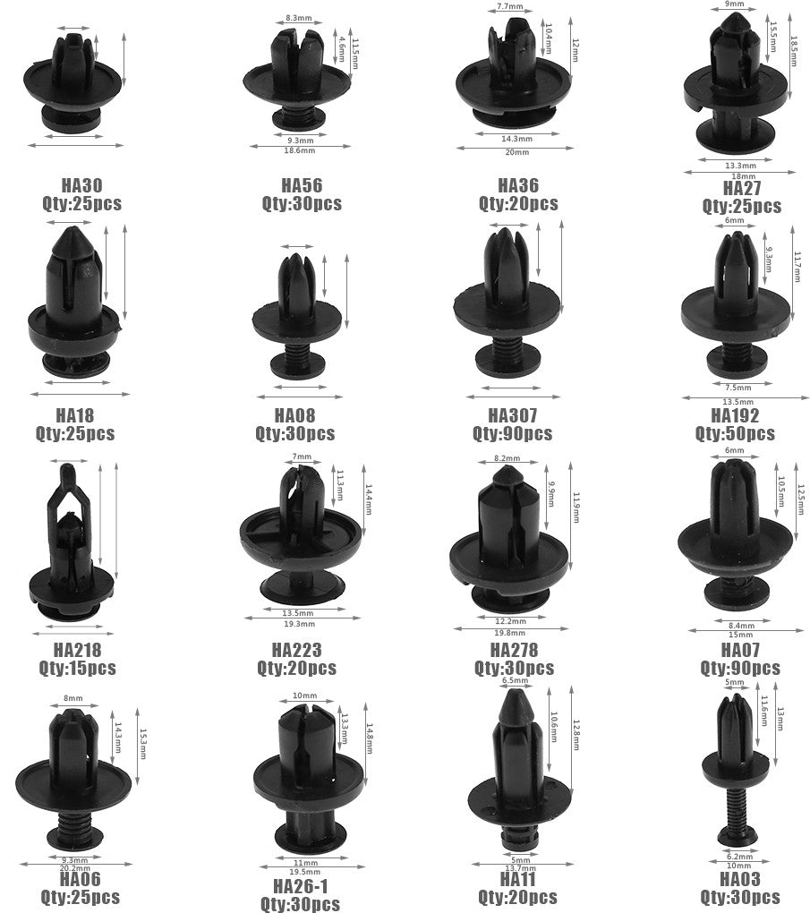 620Pcs Car Body Plastic Push Pin -Rivet Fasteners Trim Panel Moulding Auto Clips - InspiredGrabs.com