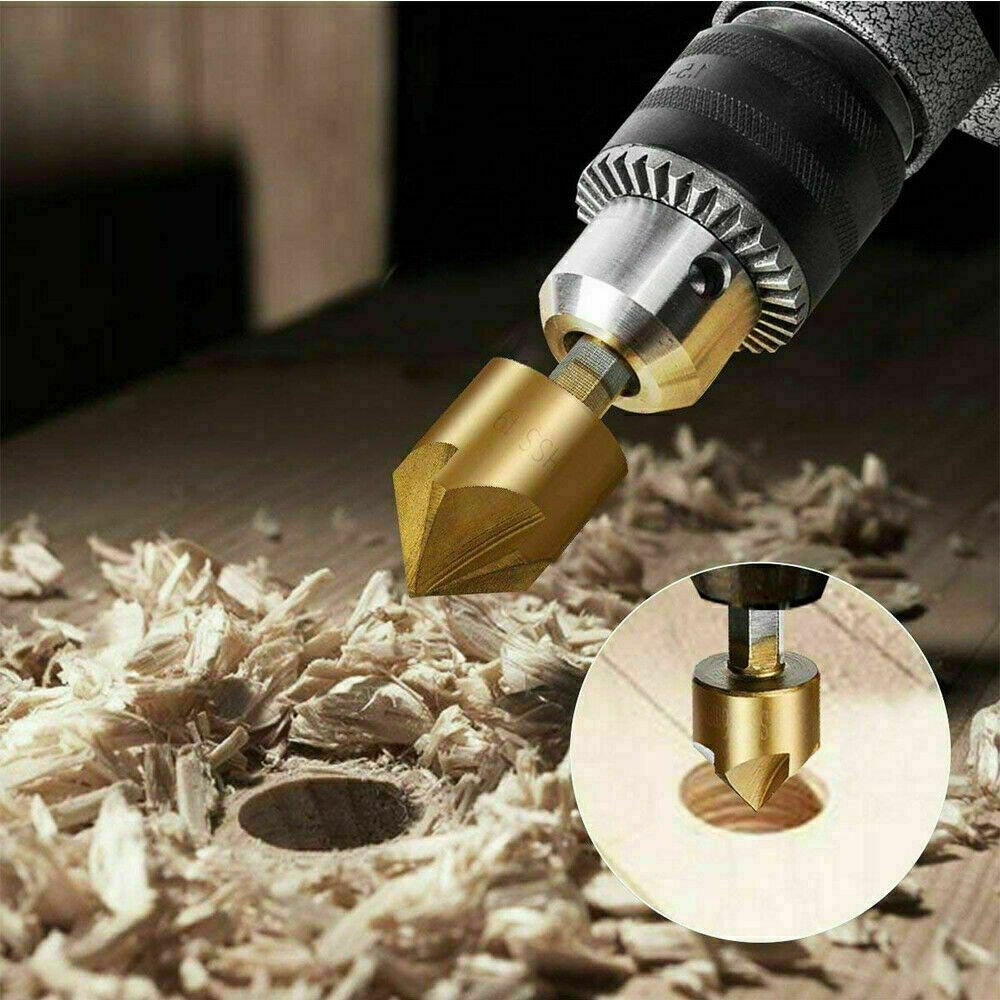 6Pcs Countersink Drill Bit Set 1 4 Hex Shank HSS Woodworking Pilot Screw Holes - InspiredGrabs.com