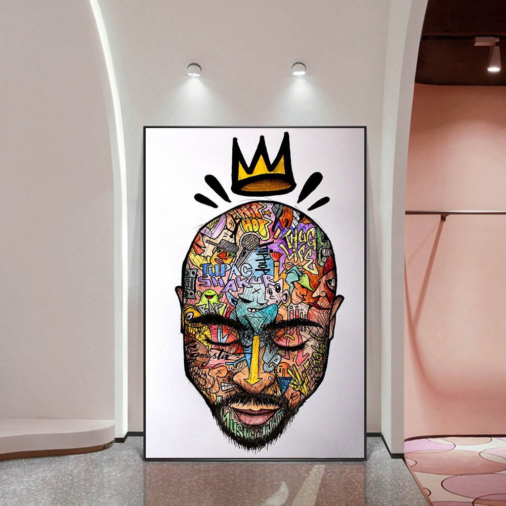 Abstract Rapper Graffiti Art Portrait Wall Art Poster - InspiredGrabs.com