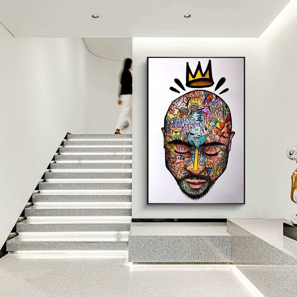 Abstract Rapper Graffiti Art Portrait Wall Art Poster - InspiredGrabs.com