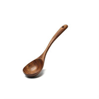 Thumbnail for Acacia Wooden Utensil Set: Long-Handled Spatula, Spoon, and Soup Spoon for Non-Stick Cookware - InspiredGrabs.com