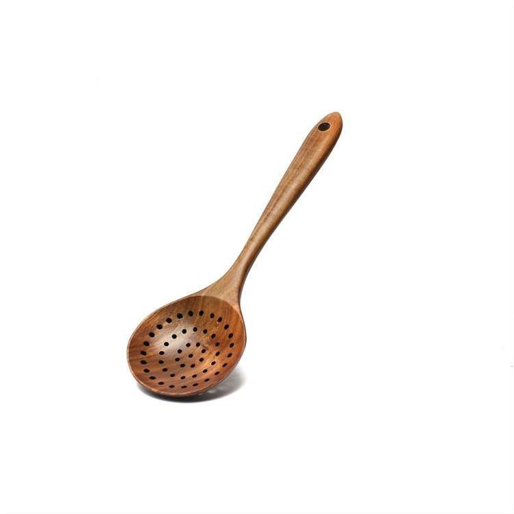 Acacia Wooden Utensil Set: Long-Handled Spatula, Spoon, and Soup Spoon for Non-Stick Cookware - InspiredGrabs.com