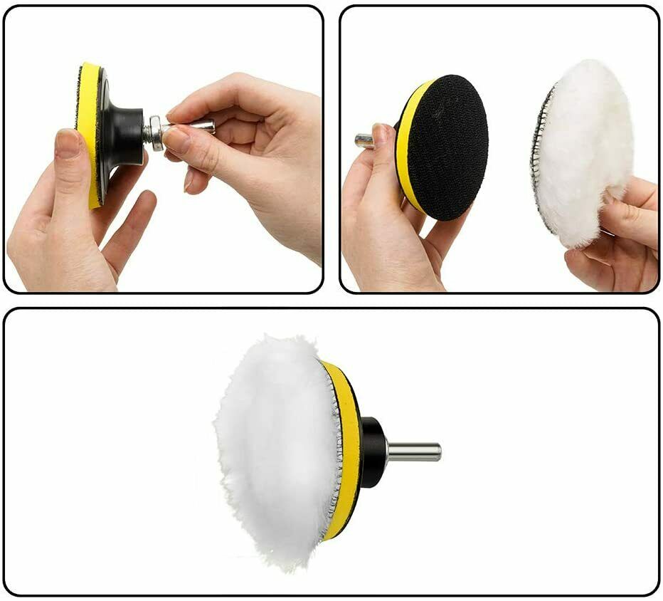 Car Buffing Pads Sponge Kit Polishing Set Bonnet Waxing Foam Seal Tool for Drill - InspiredGrabs.com