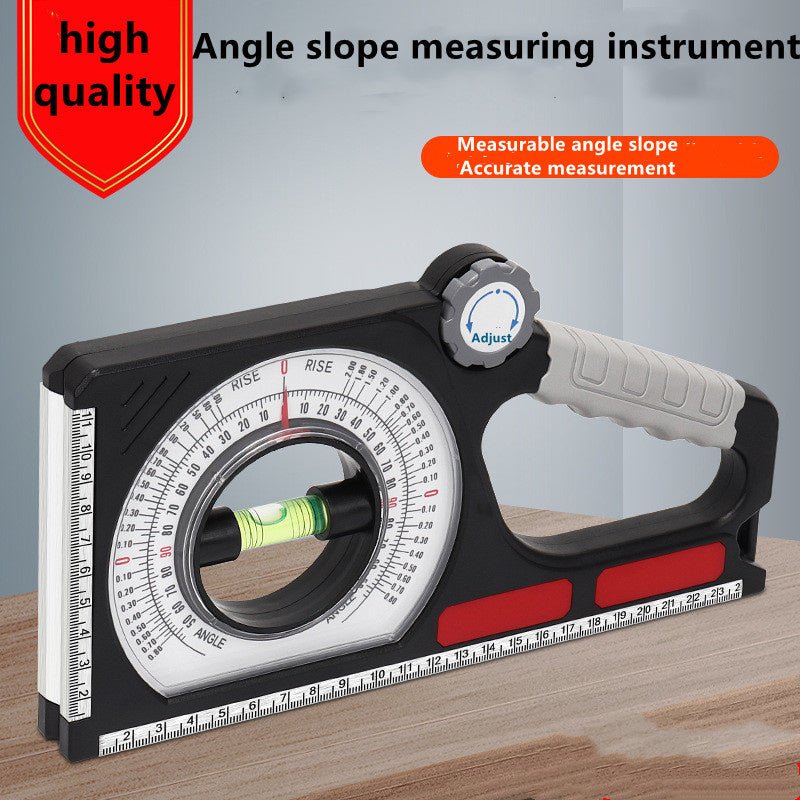 Achieve precise measurements with the high-precision, multi-function Slope Ruler Magnetic Level Measuring Instrument. - InspiredGrabs.com