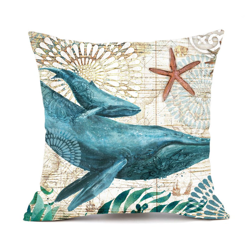 Cushion Covers Sea Turtle Printed Throw Pillow Cases for Home Decor Sofa Chair Seat - InspiredGrabs.com