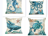 Thumbnail for Cushion Covers Sea Turtle Printed Throw Pillow Cases for Home Decor Sofa Chair Seat - InspiredGrabs.com