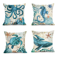 Thumbnail for Cushion Covers Sea Turtle Printed Throw Pillow Cases for Home Decor Sofa Chair Seat - InspiredGrabs.com