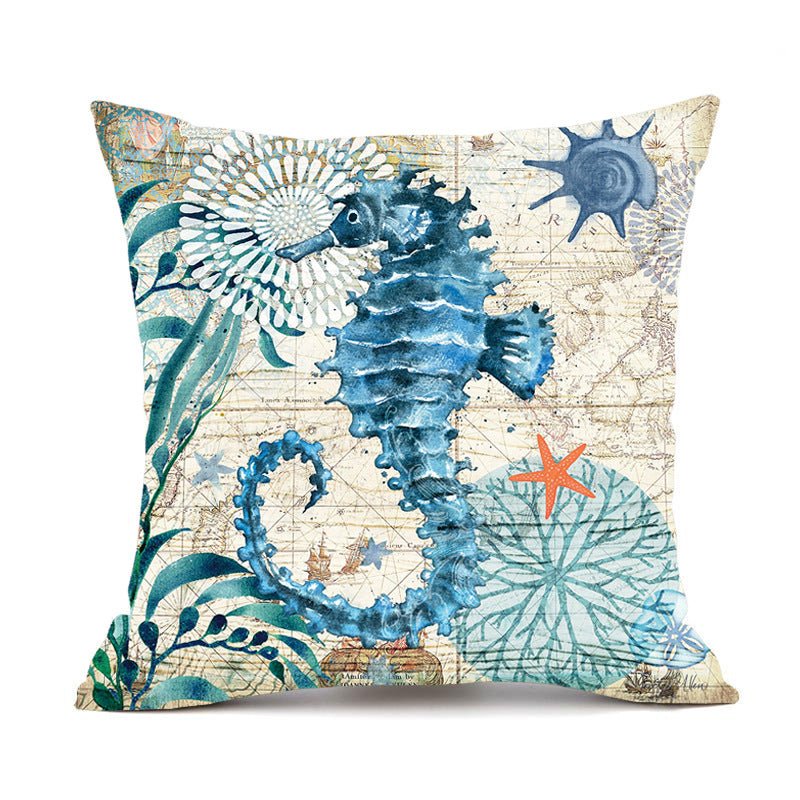 Cushion Covers Sea Turtle Printed Throw Pillow Cases for Home Decor Sofa Chair Seat - InspiredGrabs.com