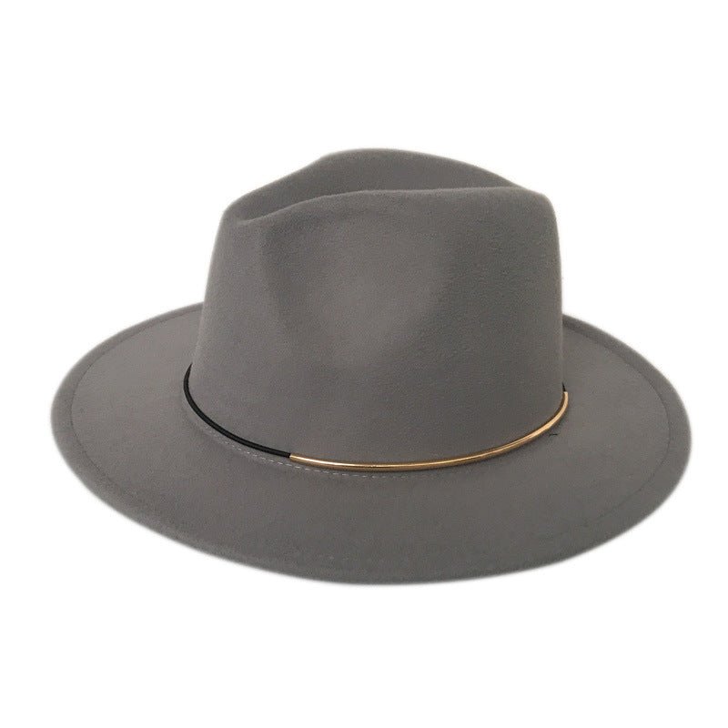 Women's Trendy Hats Gold Buckle Jazz Hat - InspiredGrabs.com