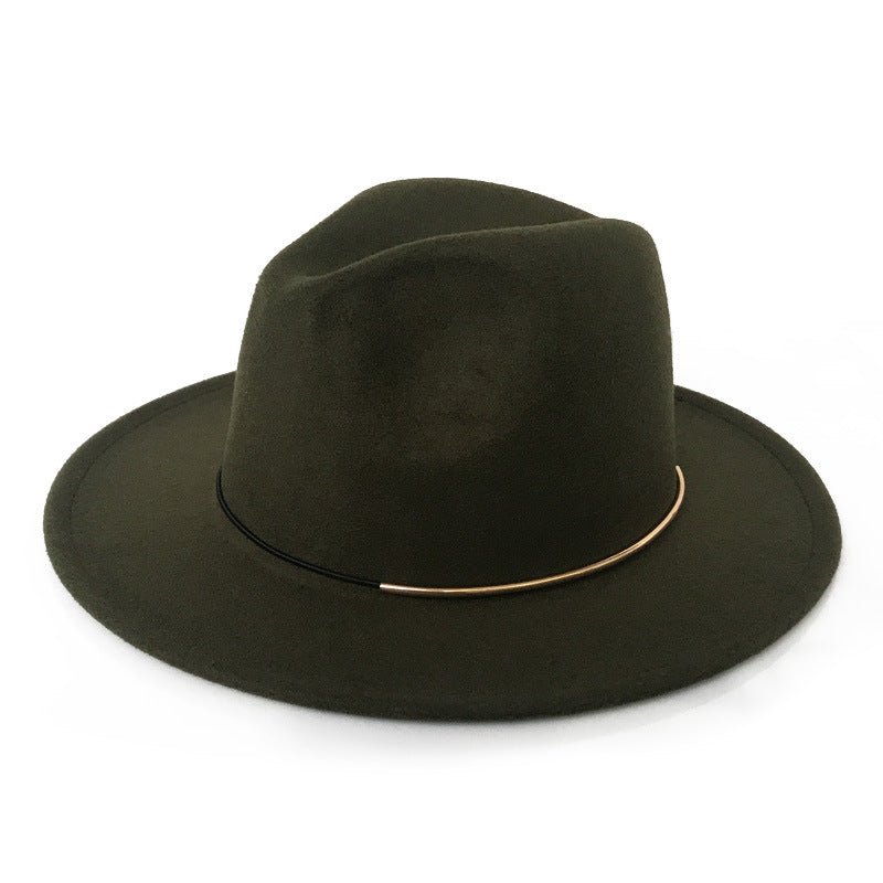 Women's Trendy Hats Gold Buckle Jazz Hat - InspiredGrabs.com