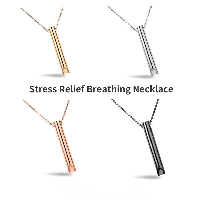Adjustable Breathing Relief Necklace - Stainless Steel Decompression Accessory for Stress Reduction - InspiredGrabs.com